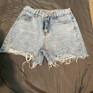 Blue denim shorts